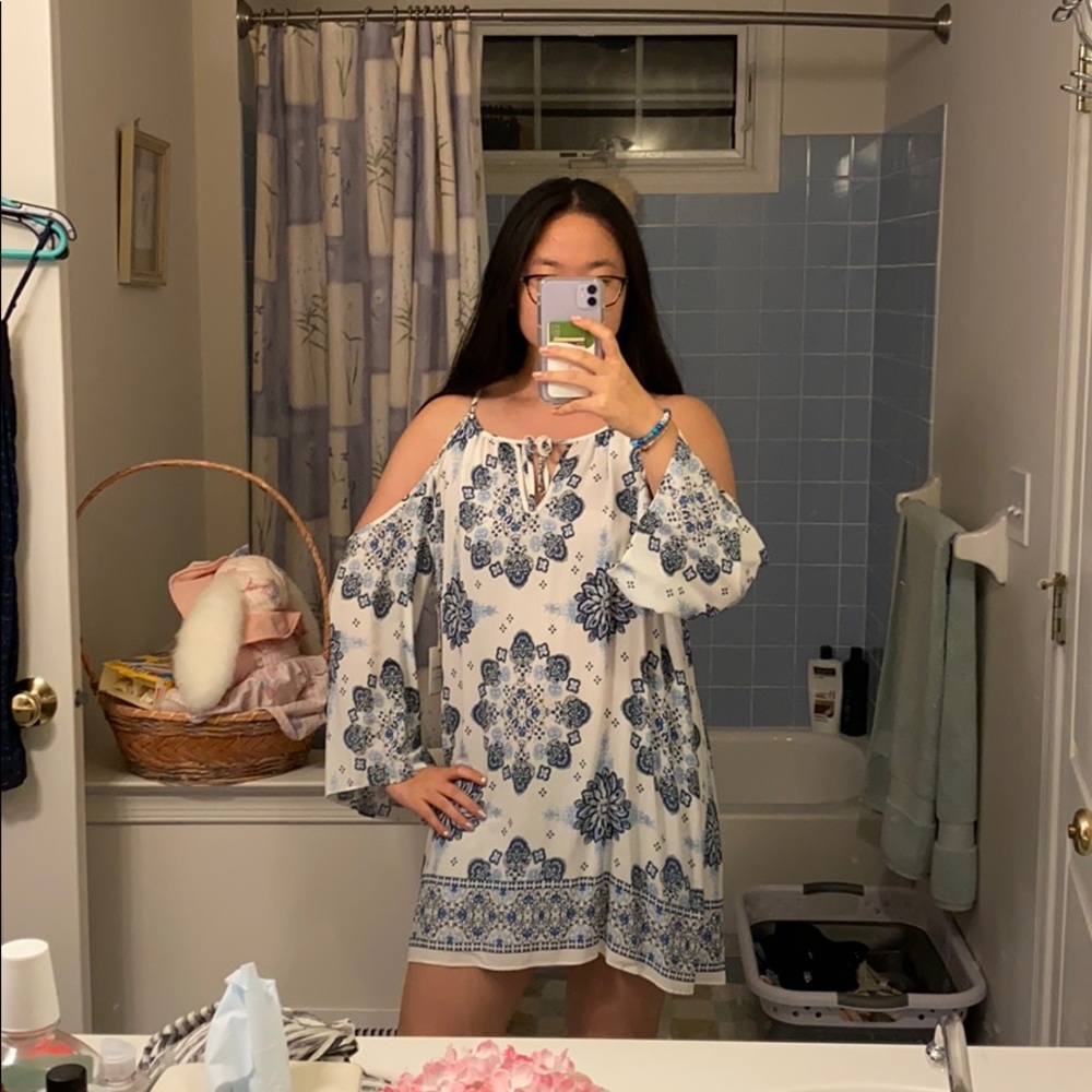 Forever 21 blue and white dress
